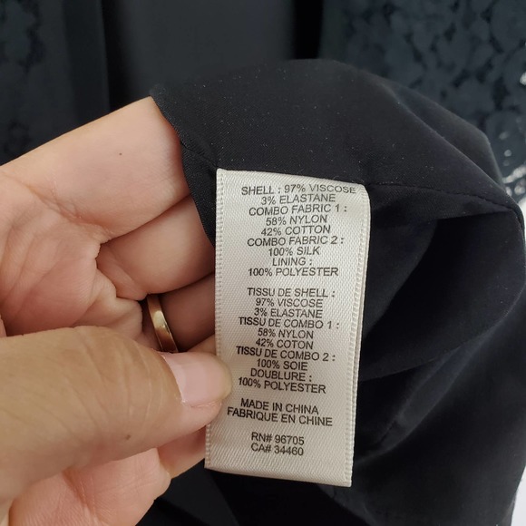 Rebecca Taylor Navy Blue Sleeveless Crew Neck Lace Sheath Cocktail Dress Size 2 - Picture 11 of 12